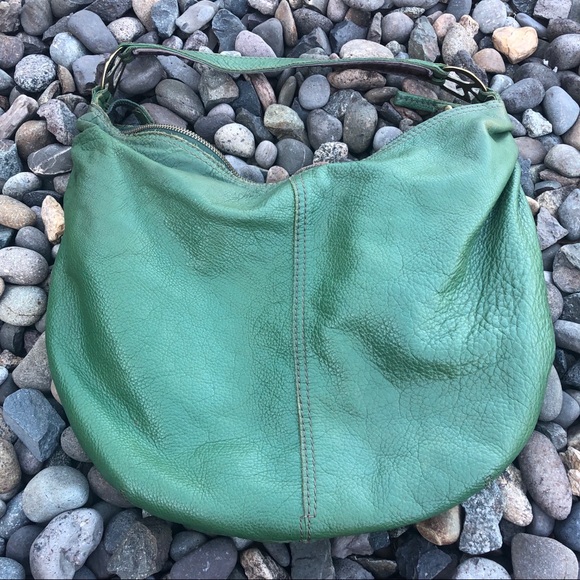 Lucky Brand Handbags - Lucky Brand leather peace sign strap holder green